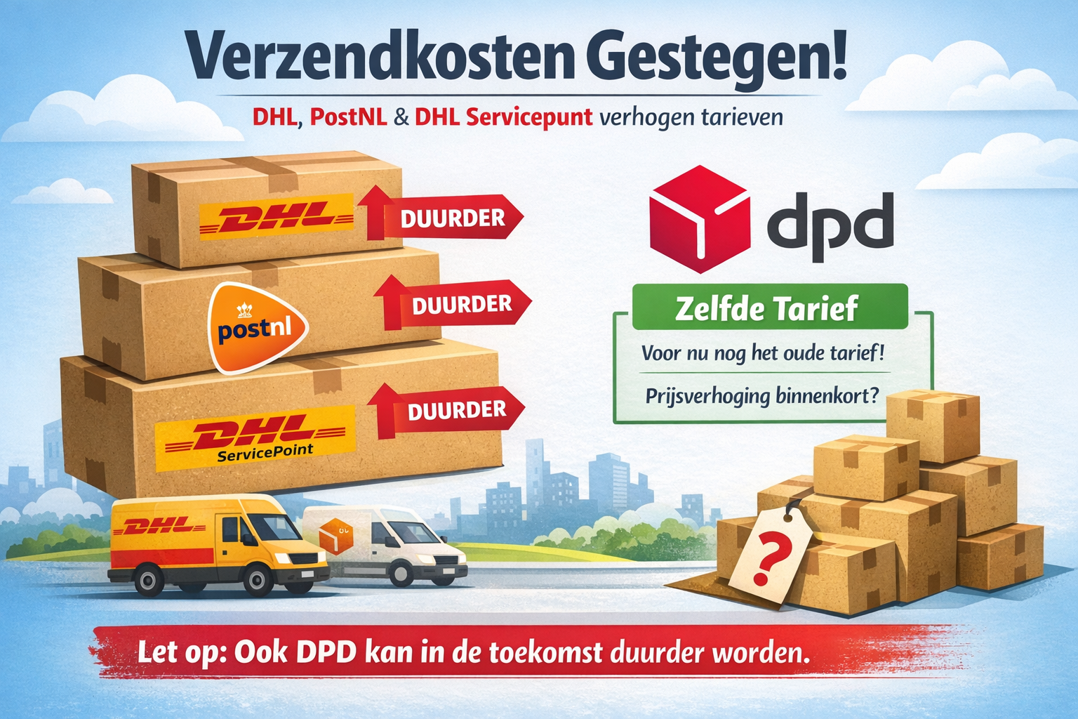 Nieuwe verzendkosten